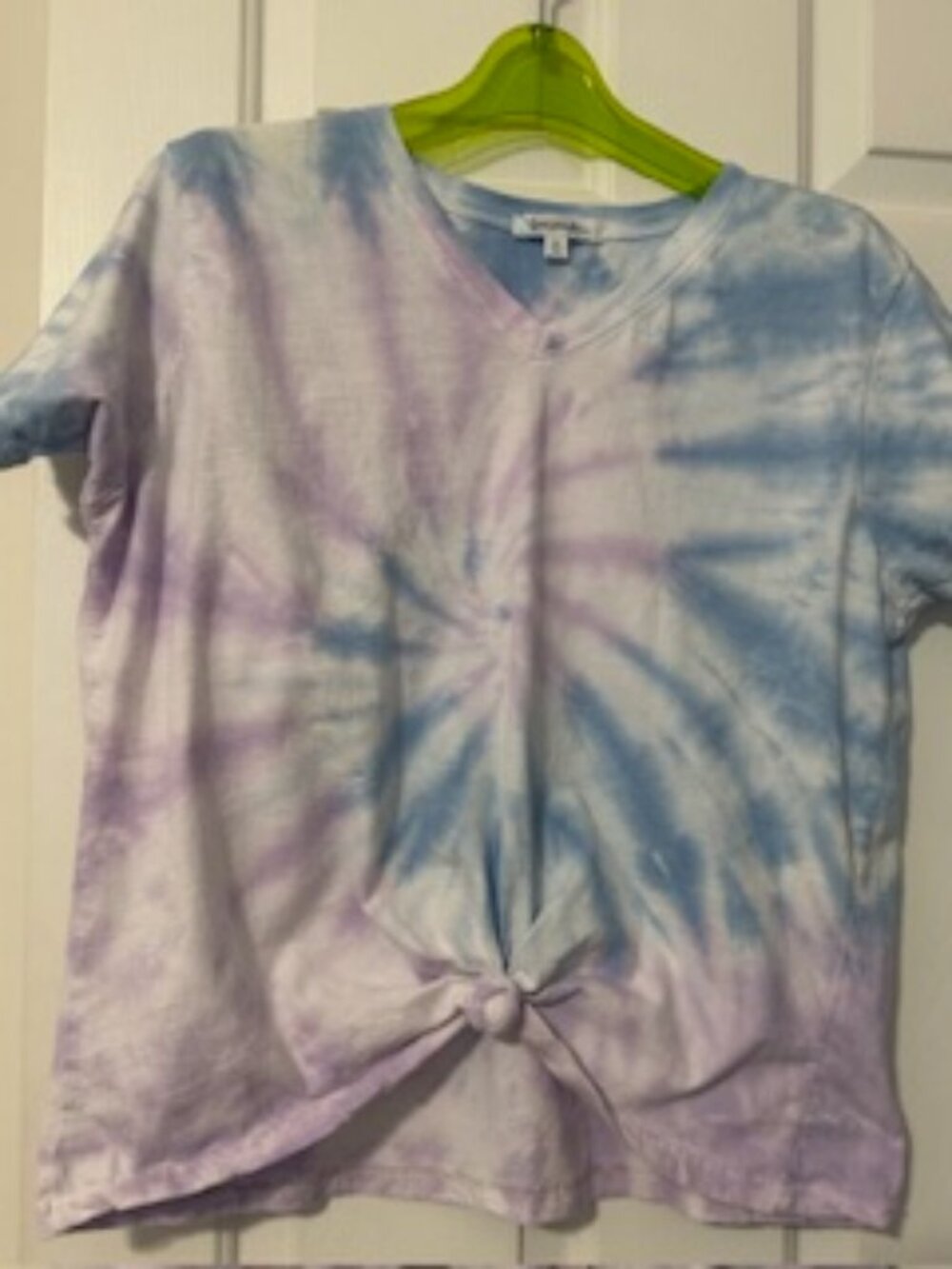 Dreamsicle Tie Dyed front tied Short sleeved T-shirt Sz M